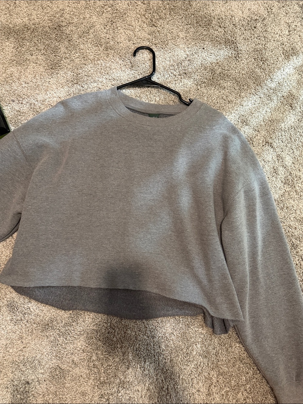 wild fable Gray Cropped Crewneck Sweater